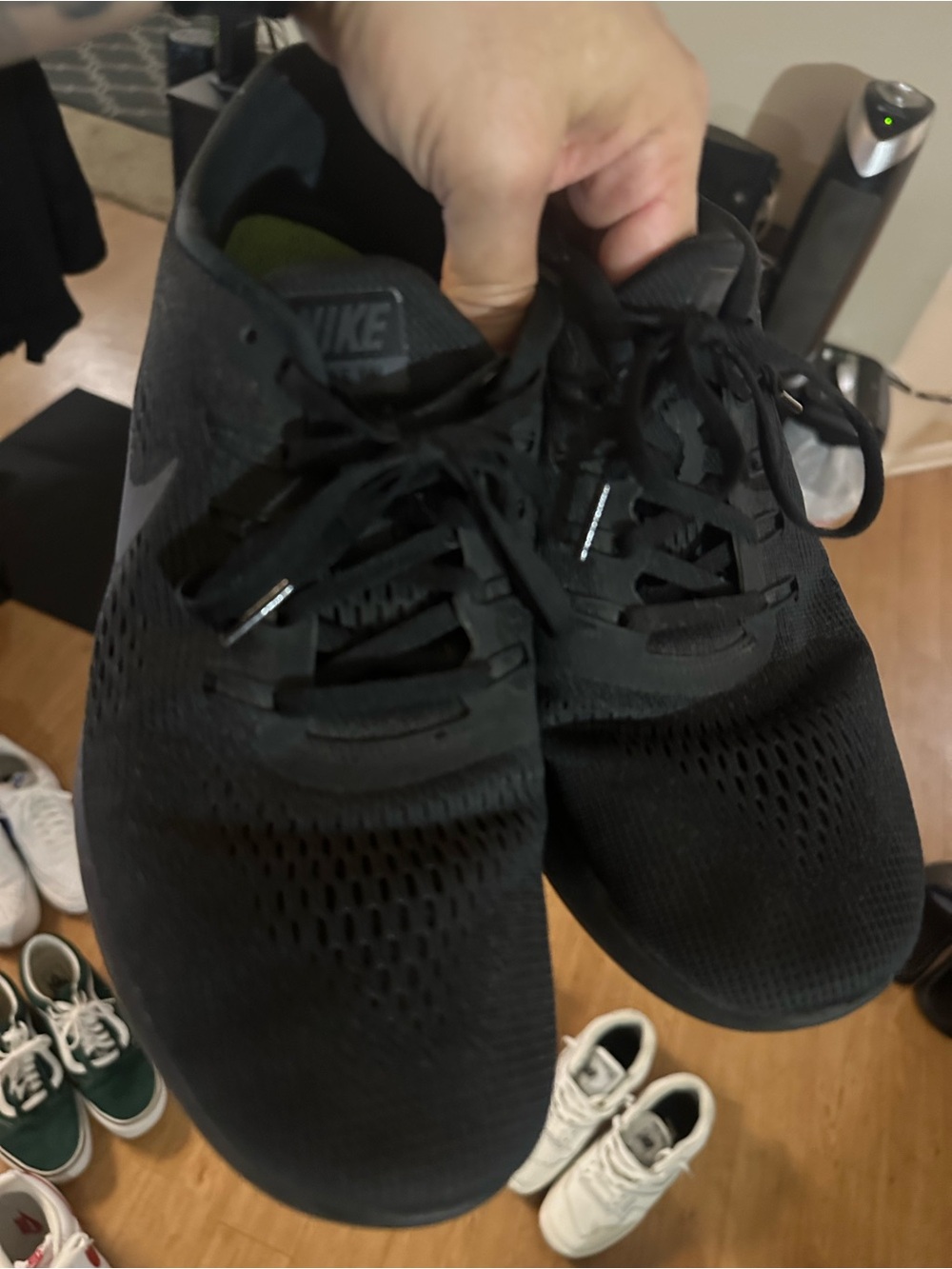 Nike Men’s All-Black Breathable Knit Sneakers
